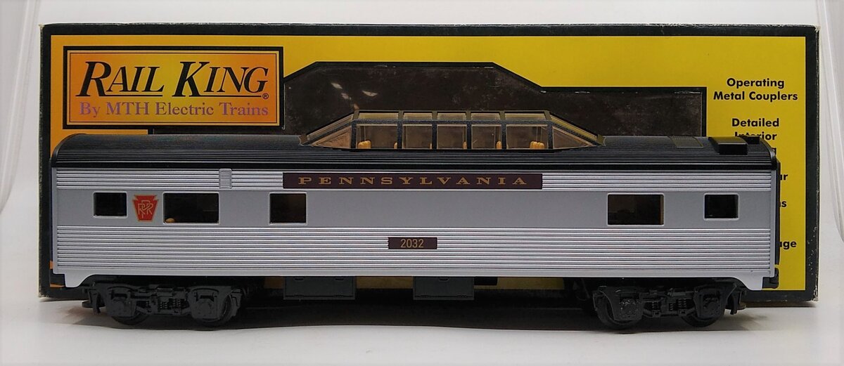 MTH 30-6072 Pennsylvania Streamlined Vista Dome Car #2032 LN/Box