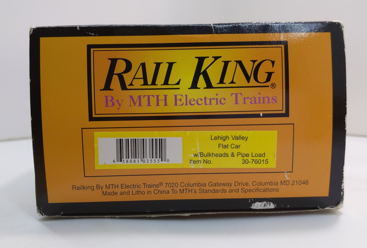 MTH 30-76015 O Gauge Lehigh Valley Flat Car - w/Bulkheads LN/Box