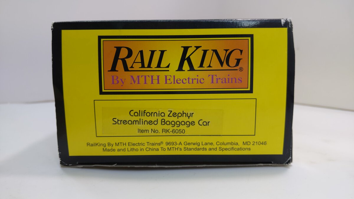 MTH 30-6050 O Gauge "California Zephyr" Streamlined Baggage Car LN/Box
