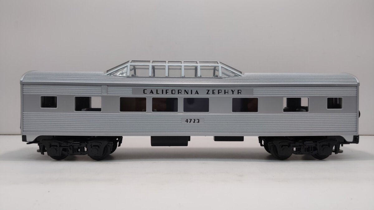 MTH 30-6052 O California Zephyr Streamlined Vista Dome Car #4723 LN/Box