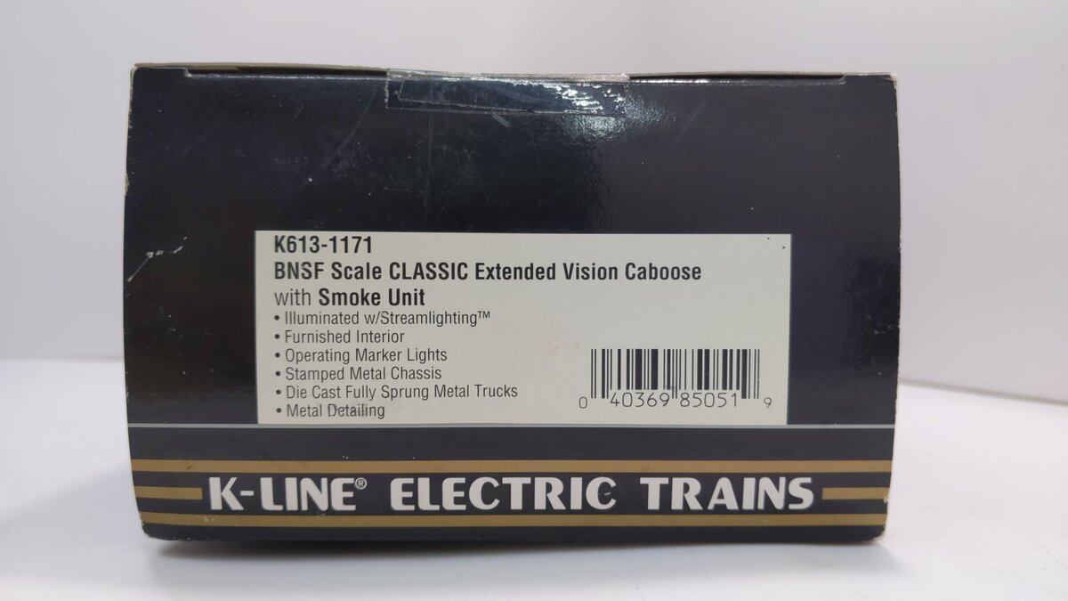 K-Line K613-1171 BNSF Extended Vision Caboose (3-Rail) LN/Box