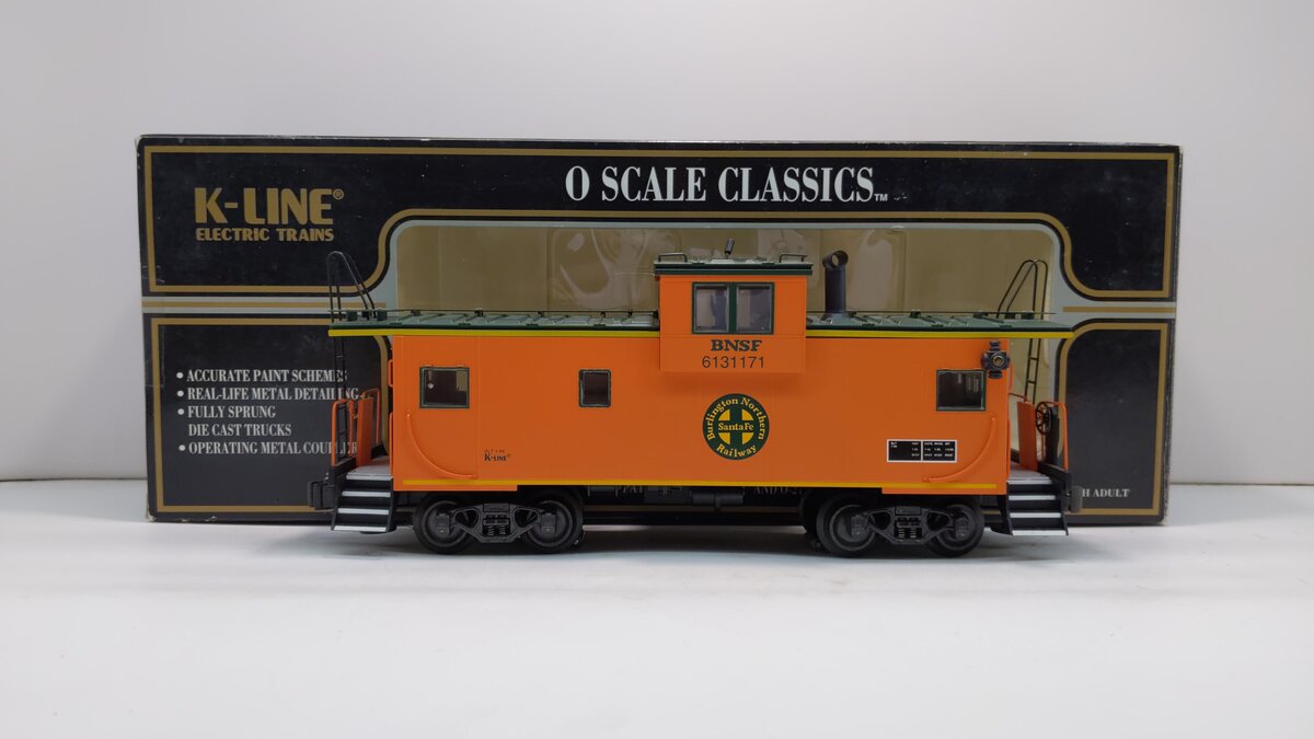 K-Line K613-1171 BNSF Extended Vision Caboose (3-Rail) LN/Box