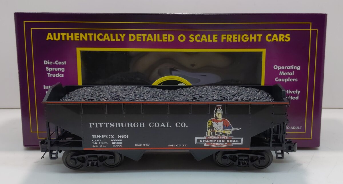 MTH 20-97612 Pittsburgh/Champian Coal Co. 2-Bay Hopper #863 EX/Box