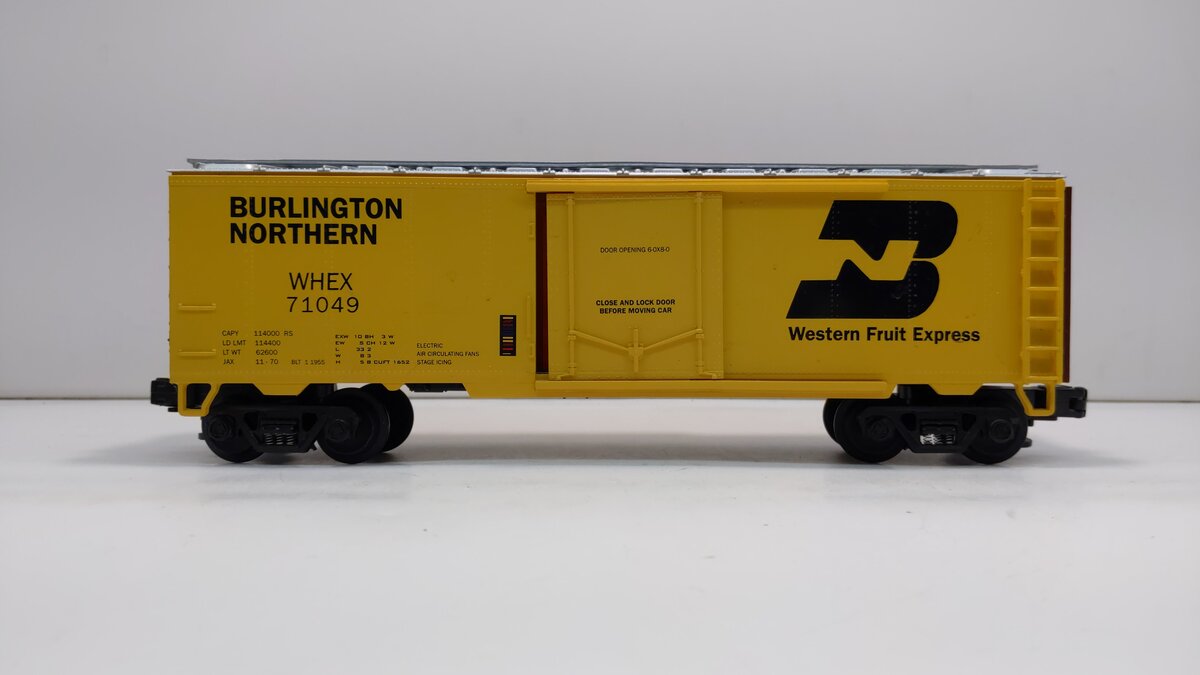 MTH 20-9404 O Gauge Burlington Northern Refrigerator Car #71049 LN/Box