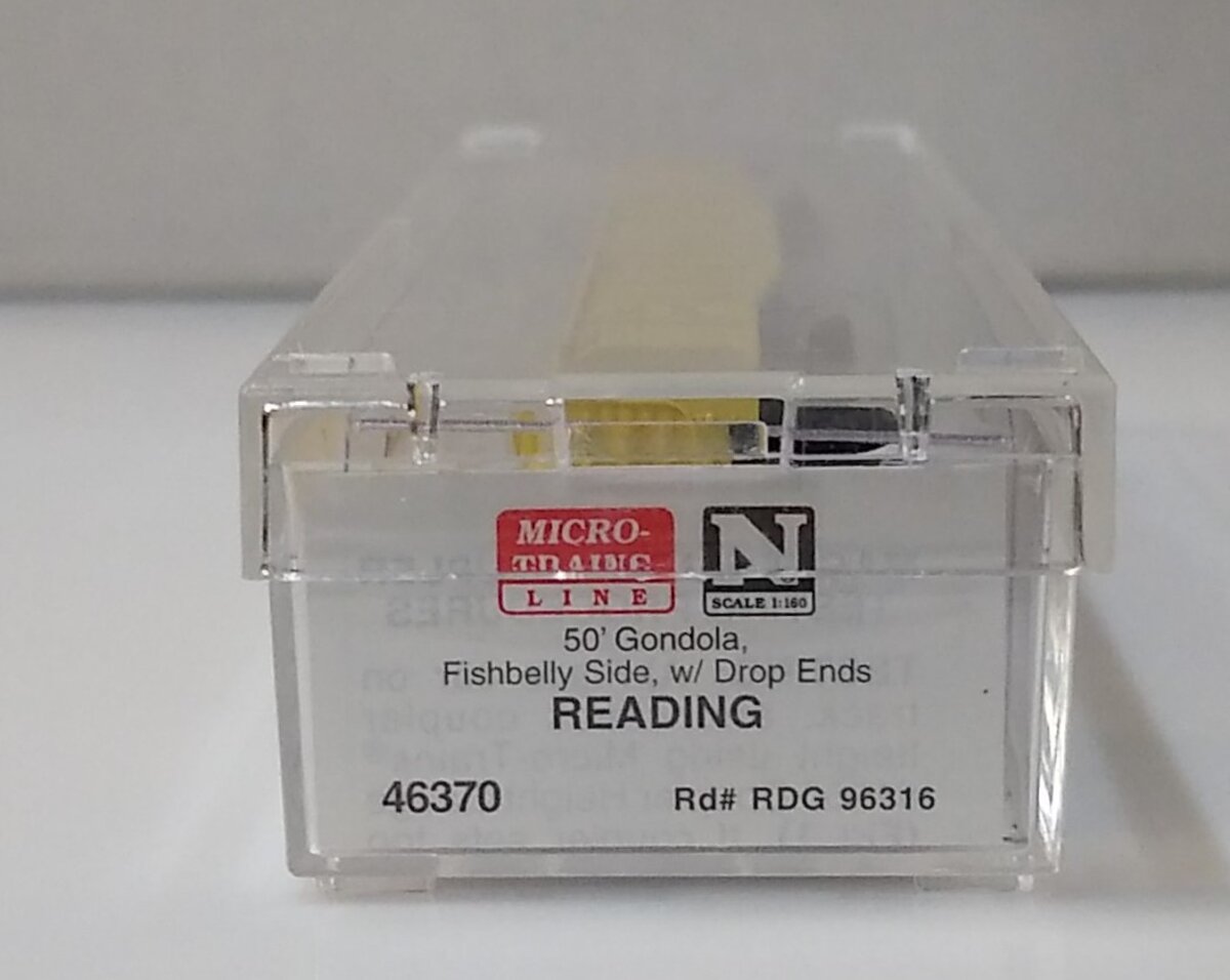 Micro-Trains 04600370 N Reading 50' Fishbelly Side Gondola w/ Drop Ends #96316 LN/Box