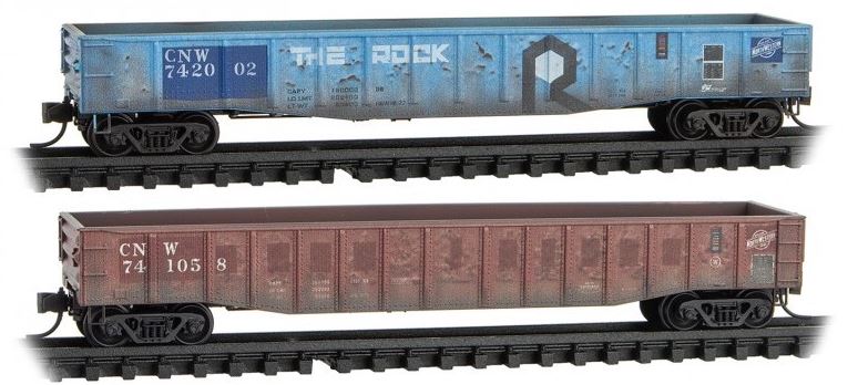 Micro-Trains 98305016 N Chicago & North Western Weathered 50' Gondola (Set of 2) NIB
