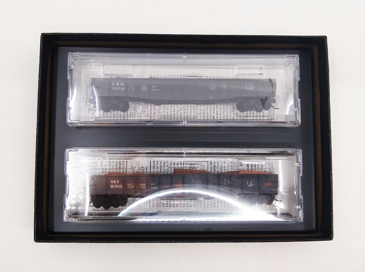 Micro-Trains 99305960 N Baltimore & Ohio 50' Weathered Gondola w/Load (Set of 2)