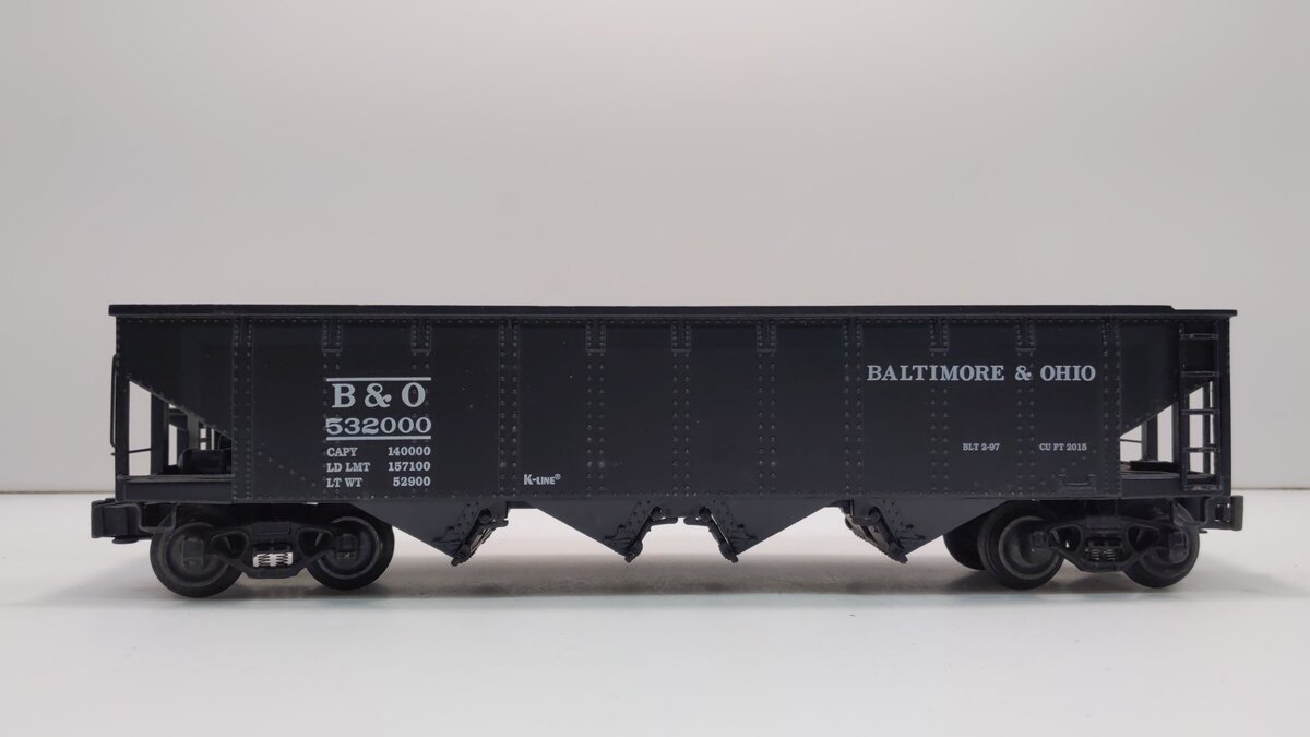 K-Line K623-1092 O Gauge Baltimore and Ohio Classic Diecast Hopper #532000 LN/Box