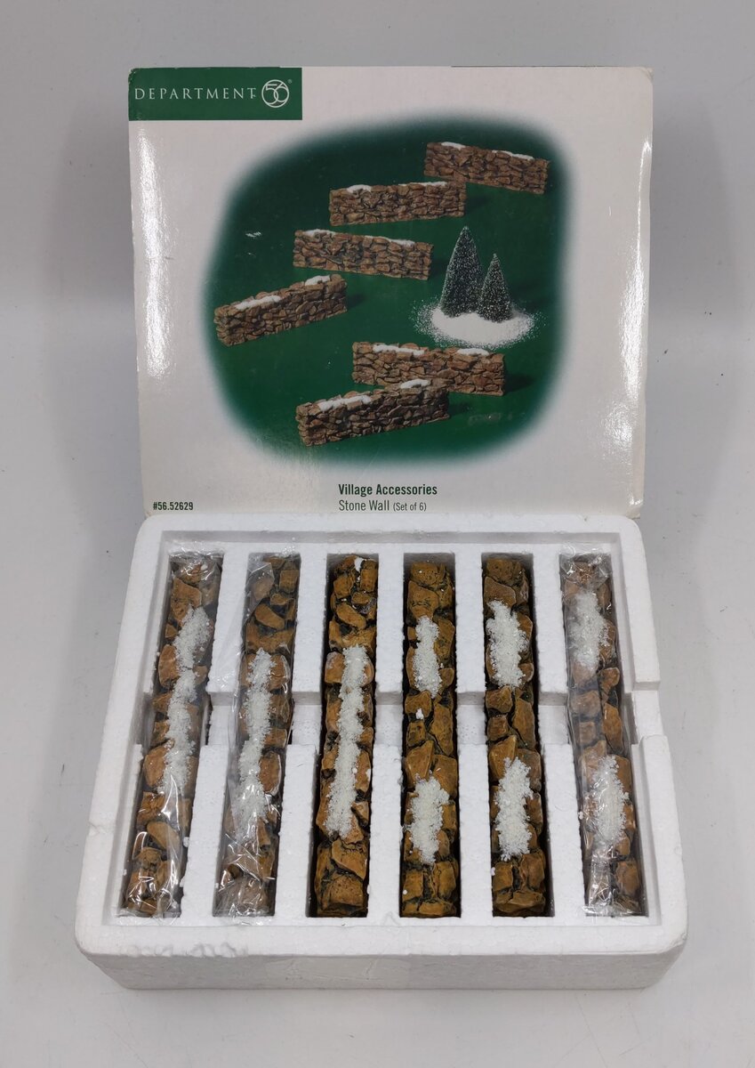 Dept 56 52629 " Village Accessories "  Village Stone Wall Set (Set of 6) NIB