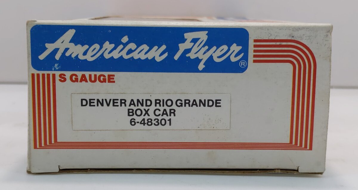 American Flyer 6-48301 S Gauge Denver & Rio Grande Boxcar #48301 LN/Box