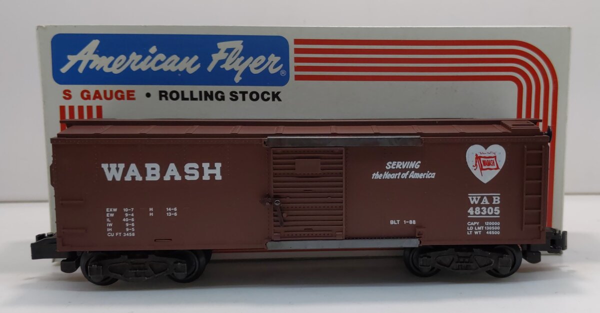 American Flyer 6-48305 S Gauge Wabash Boxcar LN/Box