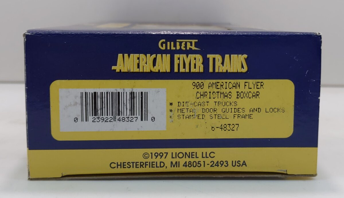 American Flyer 6-48327 S Gauge 1997 Christmas Boxcar #900 LN/Box