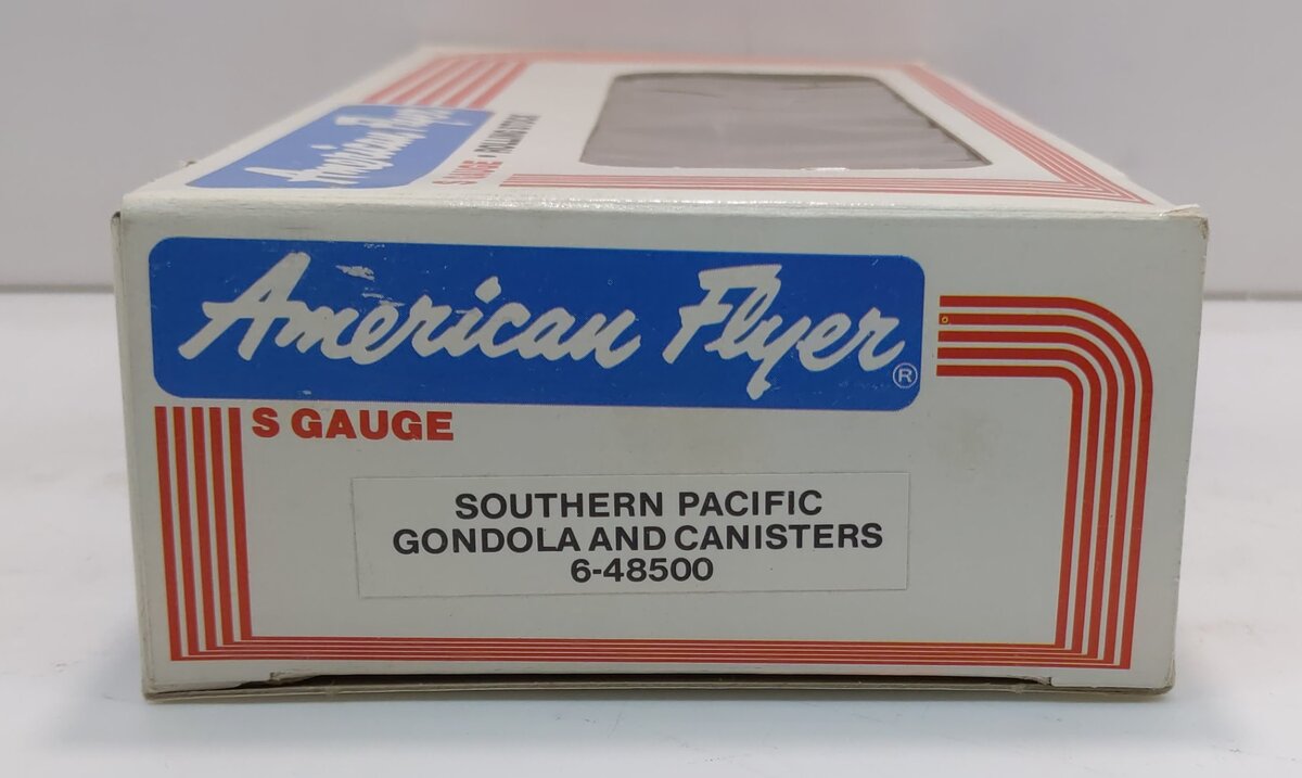 American Flyer 6-48500 S Gauge Southern Pacific Gondola w/Gray Canisters #48500 LN/Box