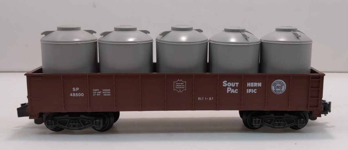 American Flyer 6-48500 S Gauge Southern Pacific Gondola w/Gray Canisters #48500 LN/Box