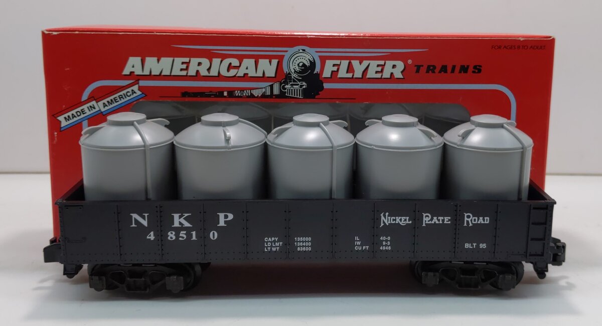 American Flyer 6-48510 S Scale Nickel Plate Road Gondola with Canisters #48510 LN/Box