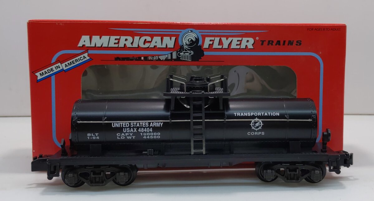 American Flyer 6-48404 S Scale U.S. Army Single Dome Tank Car LN/Box