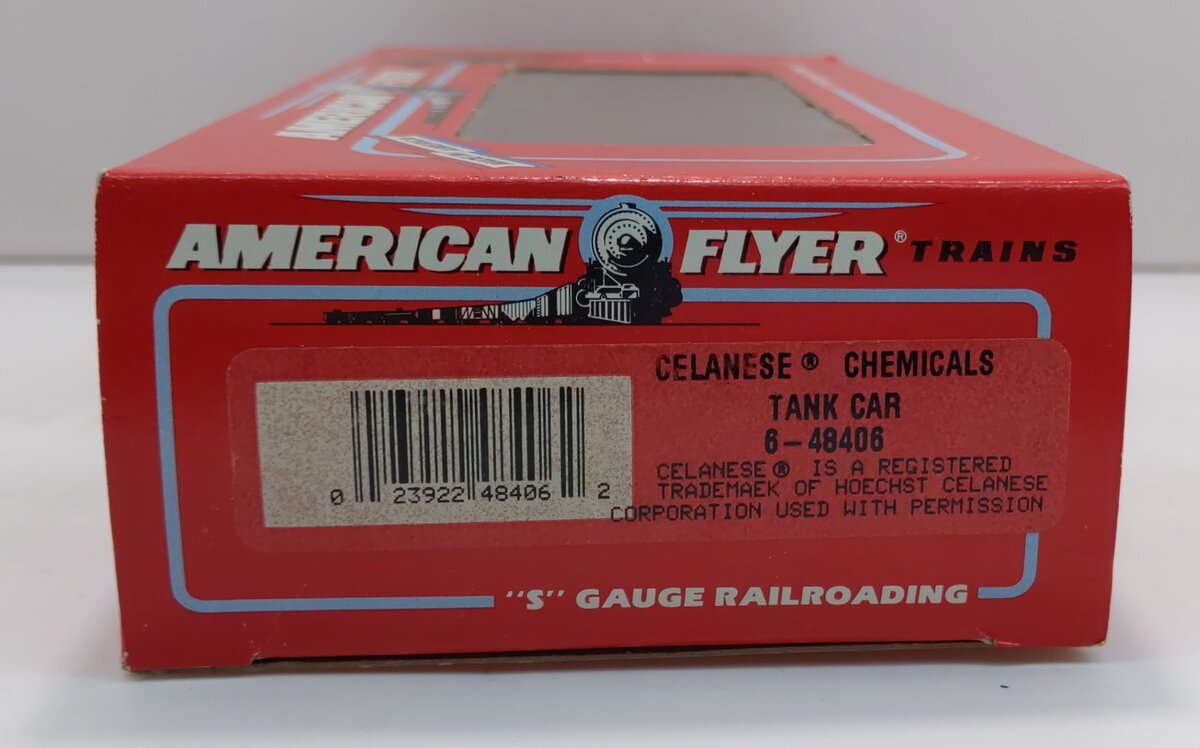 American Flyer 6-48406 S Gauge Celanese Chemicals Single Dome Tank Car #48406 LN/Box