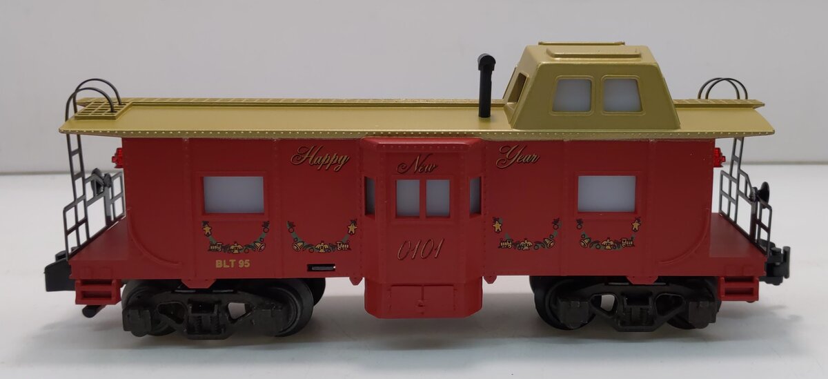 American Flyer 6-48712 S Gauge Christmas Lighted Bay Window Caboose #0101 LN/Box