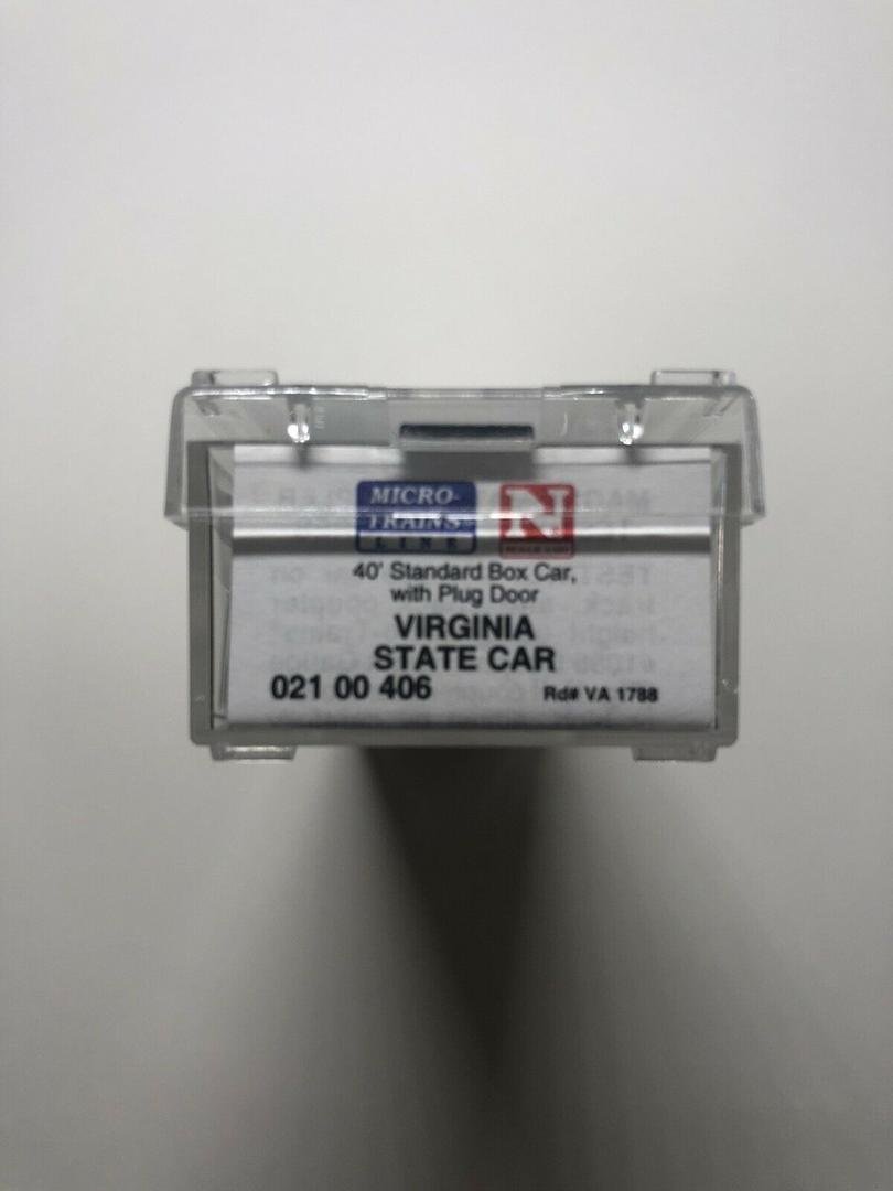 Micro-Trains 02100406 N Virginia State 40' Standard Plug Door Boxcar #1788 LN/Box
