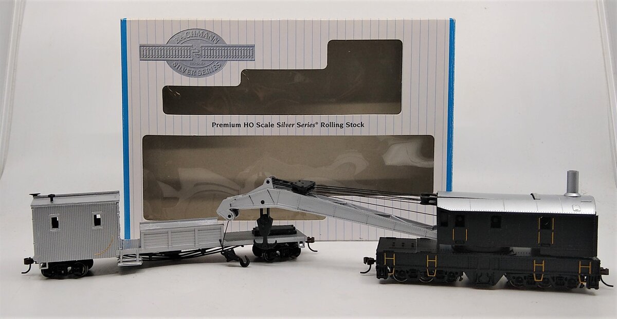Bachmann 16149 HO Painted Unlettered 250-Ton Steam Crane Car and Boom Tender LN/Box