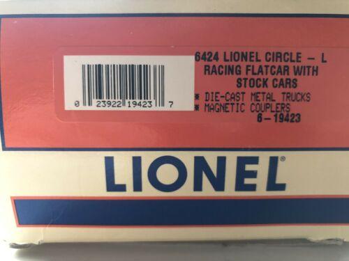 Lionel 6-19423 O Gauge Lionel Circle-L Racing Flatcar with Stock Car Load #6424 LN/Box