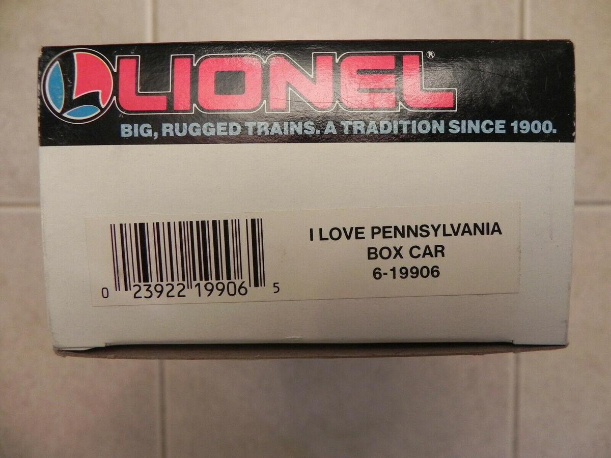 Lionel 6-19906 O Gauge I Love Pennsylvania Boxcar