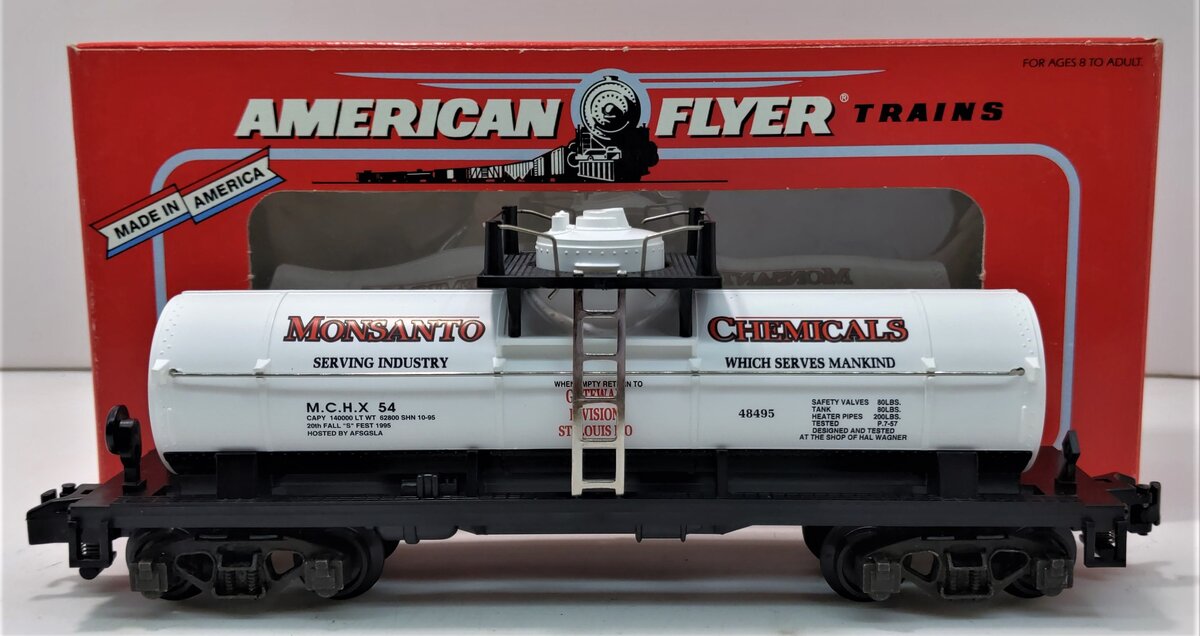 American Flyer 6-48495 S Scale Monsanto Chemicals Single Dome Tank Car NIB