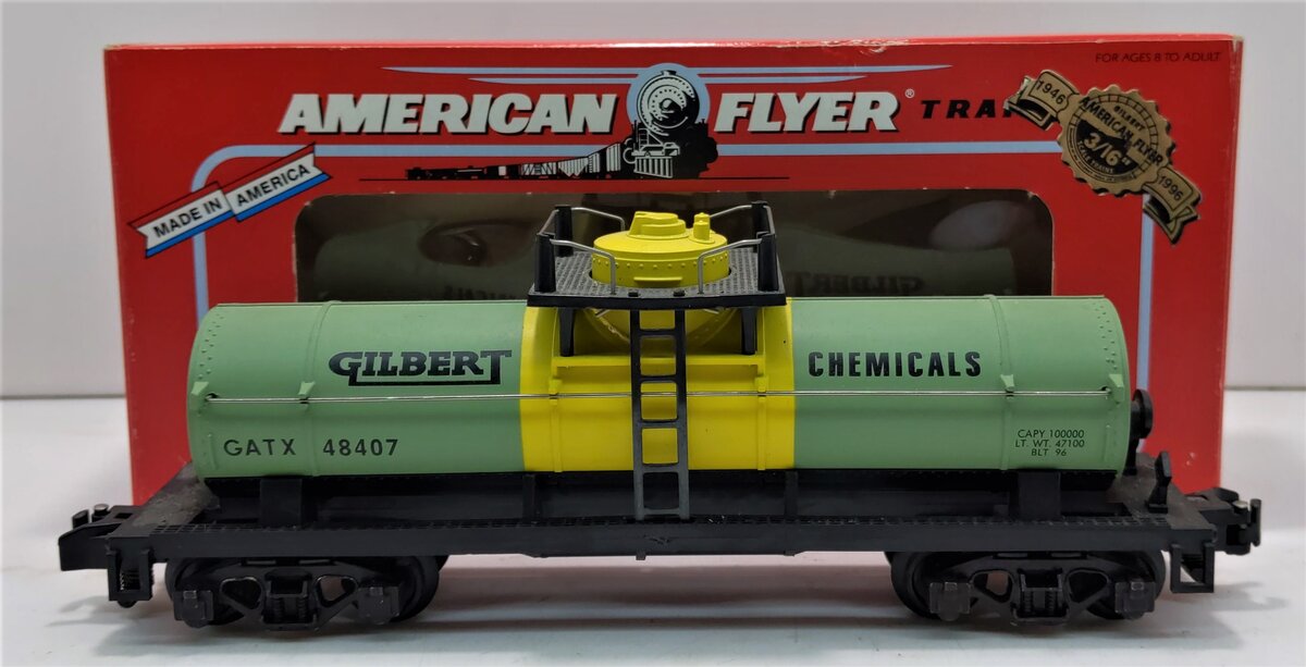 American Flyer 6-48407 S Gauge Gilbert Chemicals Single Dome Tank Car #48407 LN/Box