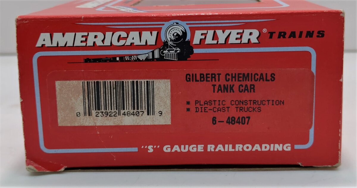 American Flyer 6-48407 S Gauge Gilbert Chemicals Single Dome Tank Car #48407 LN/Box