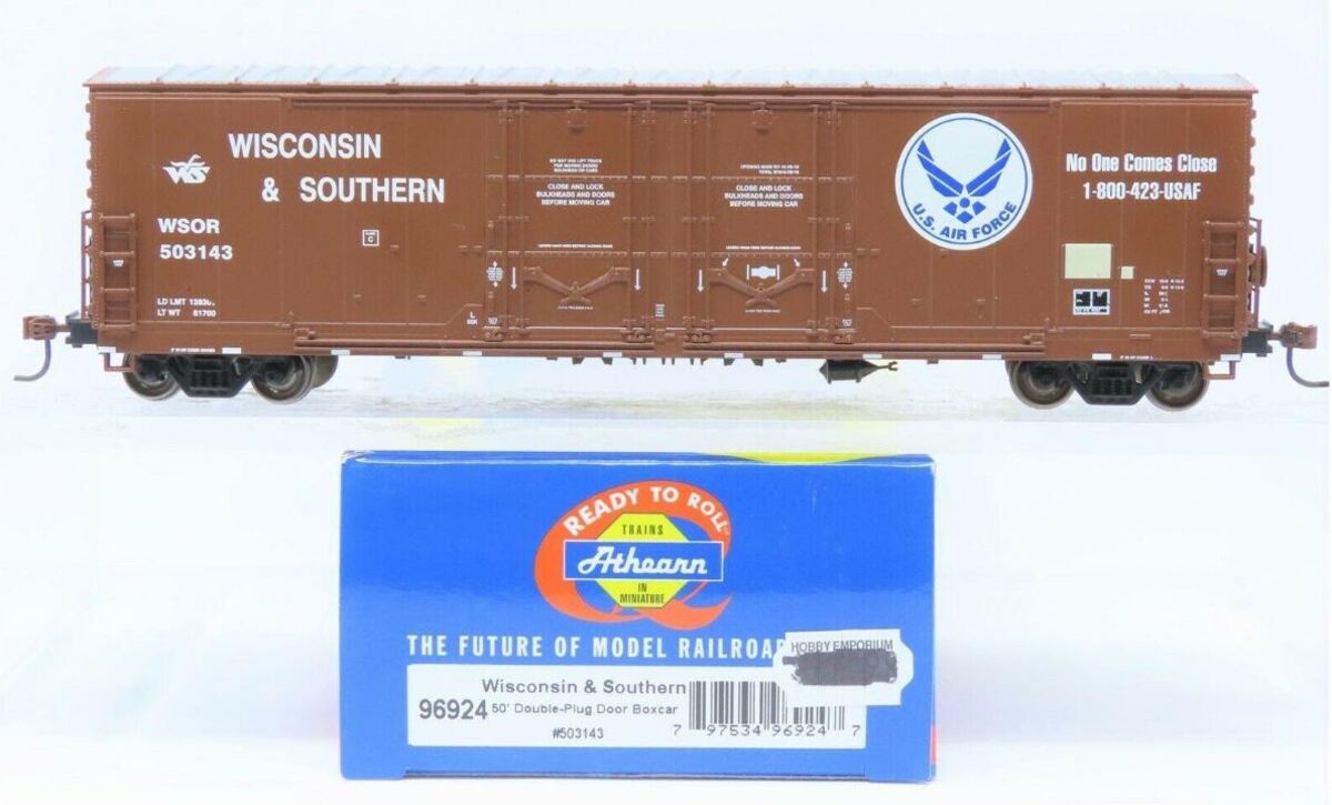 Athearn 96924 HO Scale Wisconsin & Southern 50' Double-Plug Door Boxcar #503143