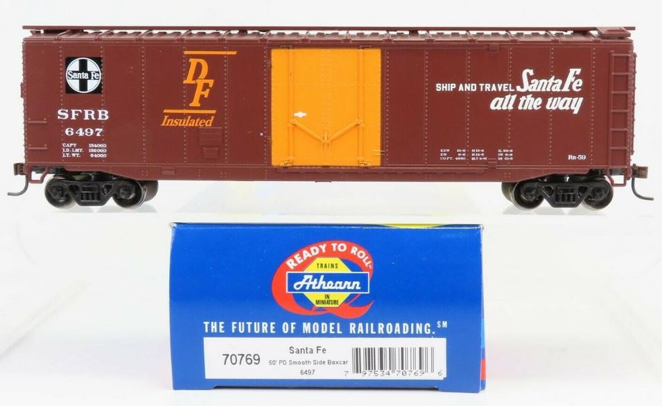 Athearn 70769 HO Santa Fe 50' Smooth Plug Door Boxcar #6497