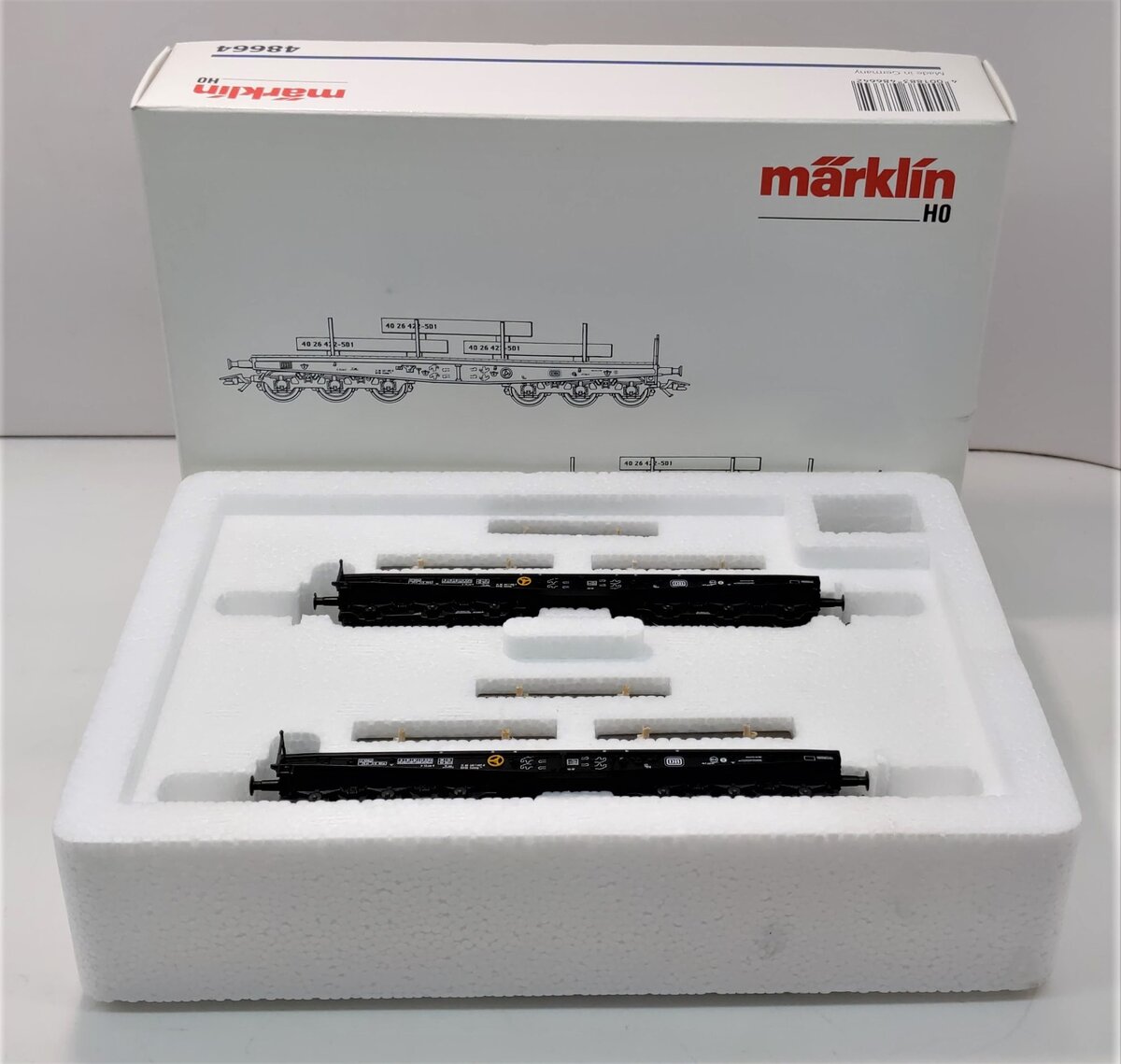 Marklin 48664 HO DB Flat Cars w/Steel Slab Loads Set LN/Box