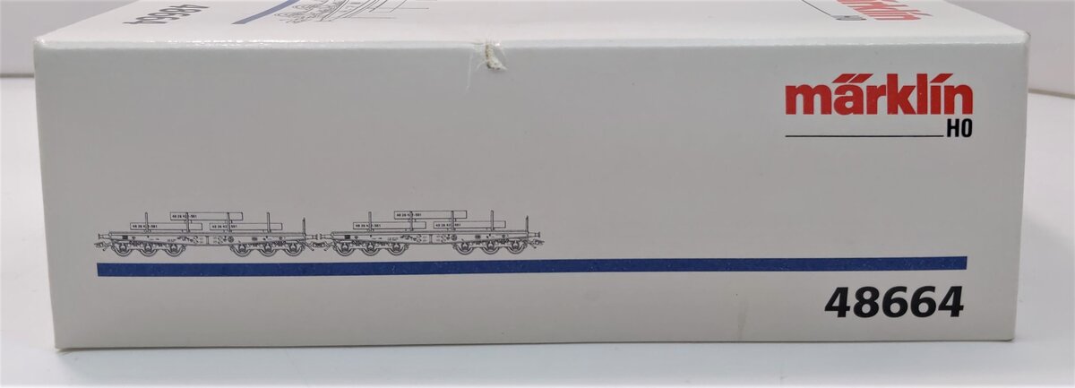 Marklin 48664 HO DB Flat Cars w/Steel Slab Loads Set LN/Box