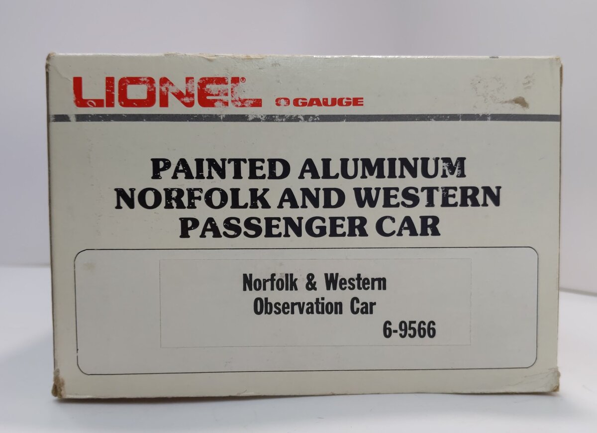 Lionel 6-9566 O Gauge Norfolk & Western Aluminum Observation Car #581 LN/Box
