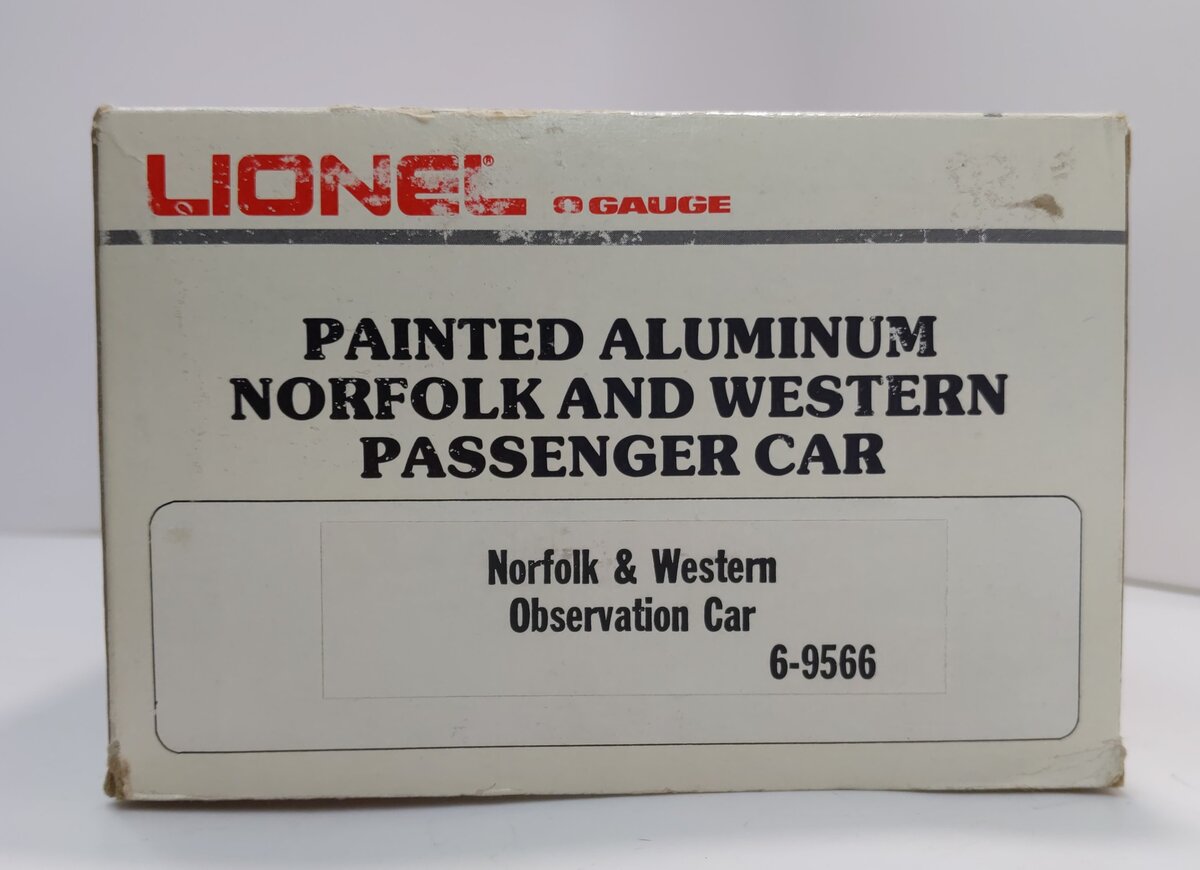 Lionel 6-9566 O Gauge Norfolk & Western Aluminum Observation Car #581 EX/Box