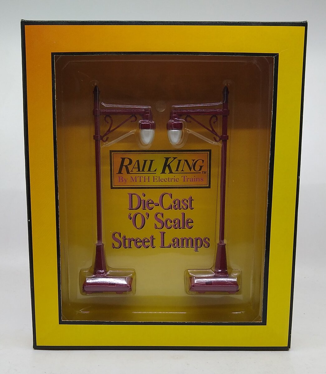 MTH 30-1033 #64 Maroon Street Lamps (Set of 2) NIB