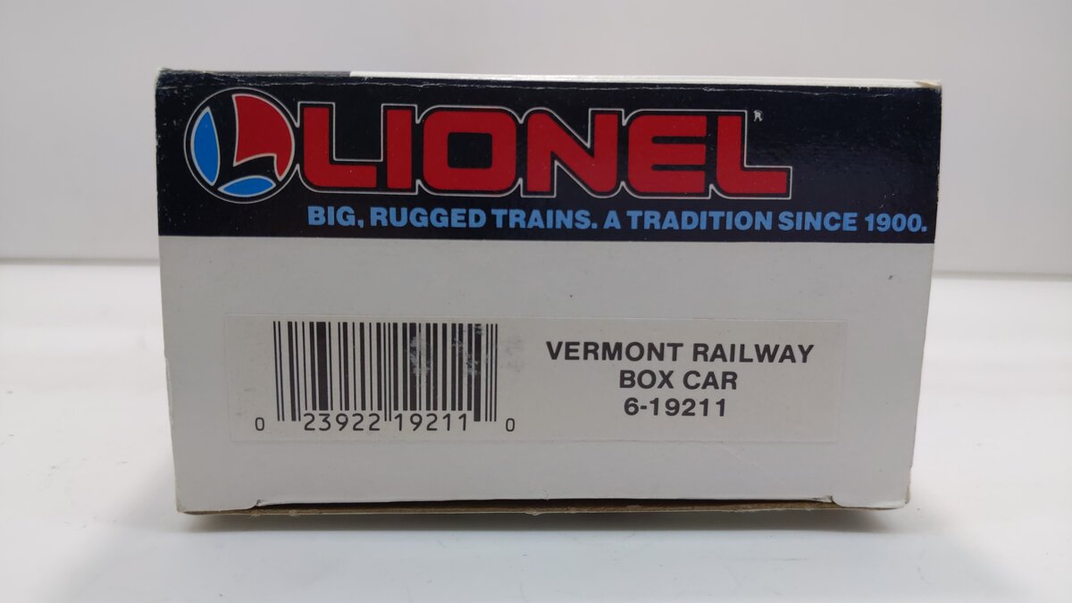 Lionel 6-19211 O Gauge Vermont Railway Boxcar #19211 LN/Box