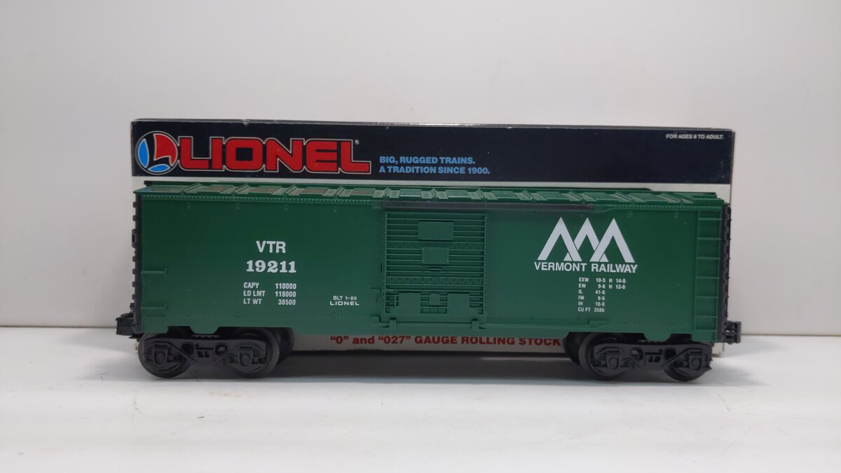 Lionel 6-19211 O Gauge Vermont Railway Boxcar #19211 LN/Box