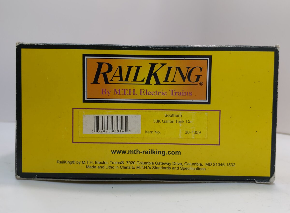 MTH 30-7359 Southern 33K Gallon Single Dome Tank Car LN/Box