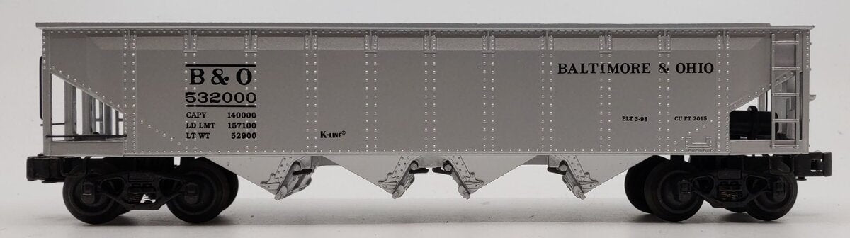 K-Line K623-1093 O Gauge B&O 4-Bay Diecast Hopper #532000 LN/Box