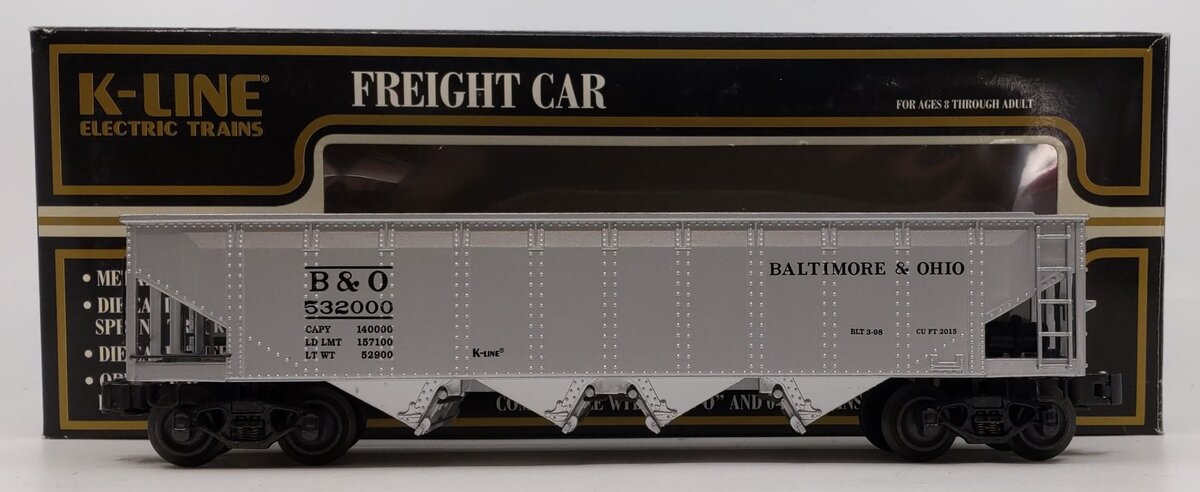 K-Line K623-1093 O Gauge B&O 4-Bay Diecast Hopper #532000 LN/Box