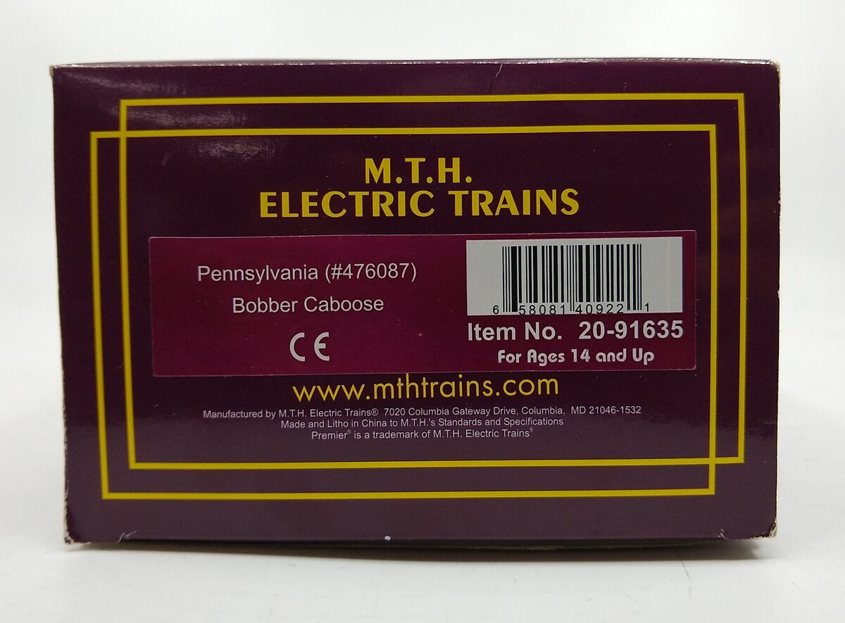 MTH 20-91635 O Pennsylvania Bobber Caboose #476087 LN/Box