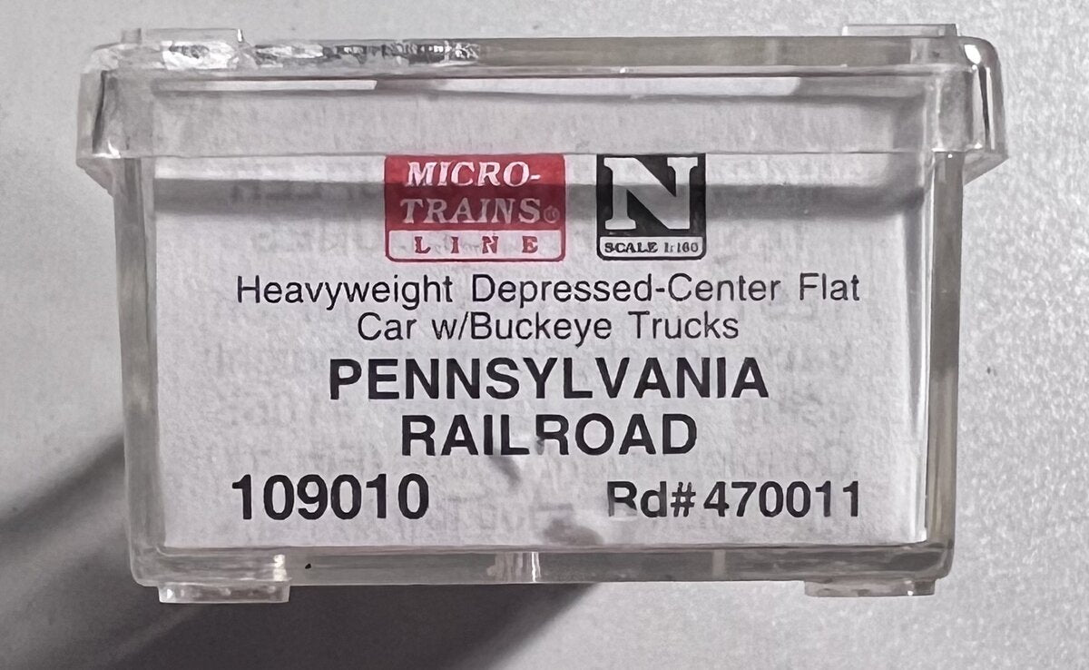 Micro-Trains 10900010 N PRR Heavyweight Depressed Center Flatcar #470011