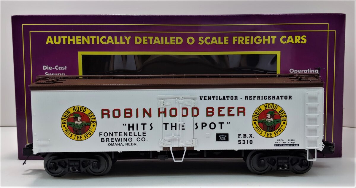 MTH 20-94300 O Gauge Robin Hood Beer Reefer Car #5310 LN/Box