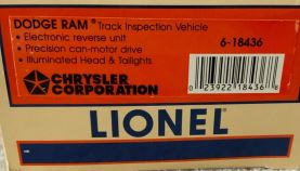 Lionel 6-18436 O Gauge New York Central Dodge Ram Track Inspection Truck LN/Box