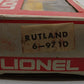 Lionel 6-9710 O Gauge Rutland Boxcar