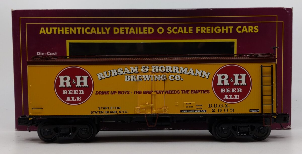 MTH 20-94407 O Gauge Rubsam & Hormann Brewing Co. 36' Wooden Reefer #2003 NIB