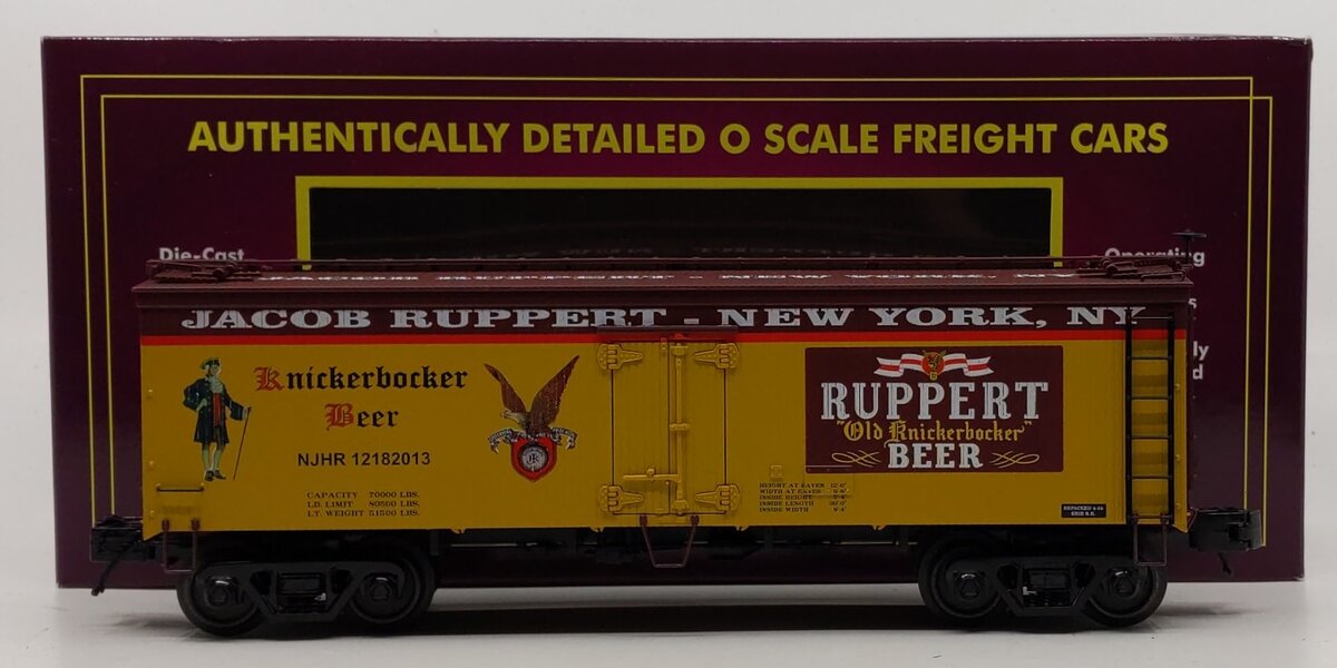 MTH 20-94451 O Knickerbocker Beer NJ Hi-Railers 36' Woodside Reefer #12182013 LN/Box