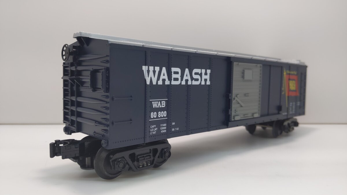 MTH 30-74917 O Wabash 50' Double Door Plugged Boxcar #50010 LN
