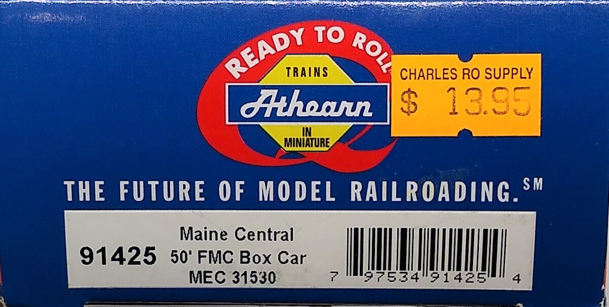 Athearn 91425 HO Scale Maine Cental (MEC) 50' FMC Boxcar #31530 LN/Box